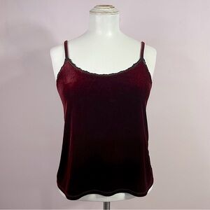 Velour Camisole • Spaghetti Strap Tank Top with Lace